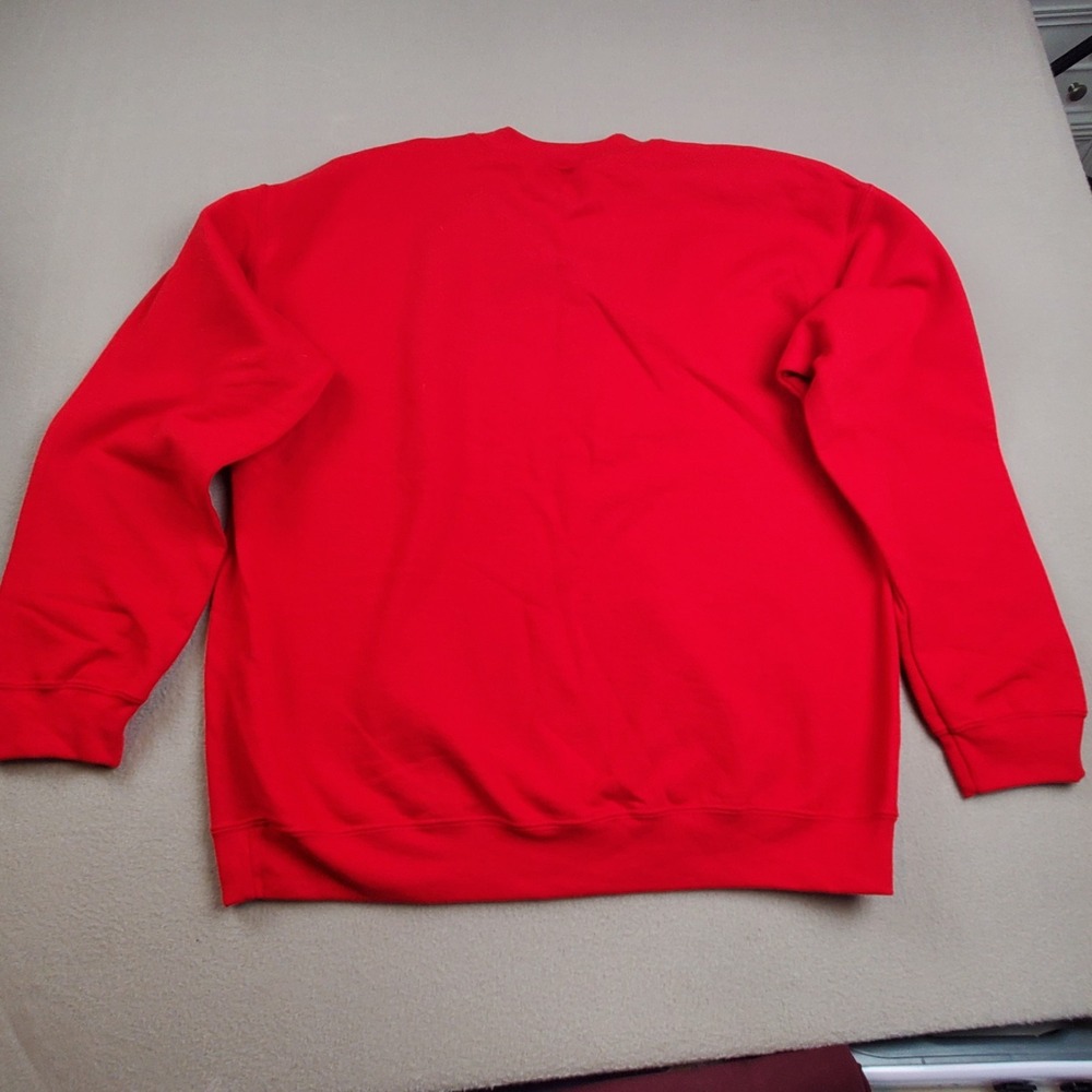 Gildan Heavy Blend Red Crewneck Sweatshirt Embroidered "Grandma's House" Large - Picture 5 of 8